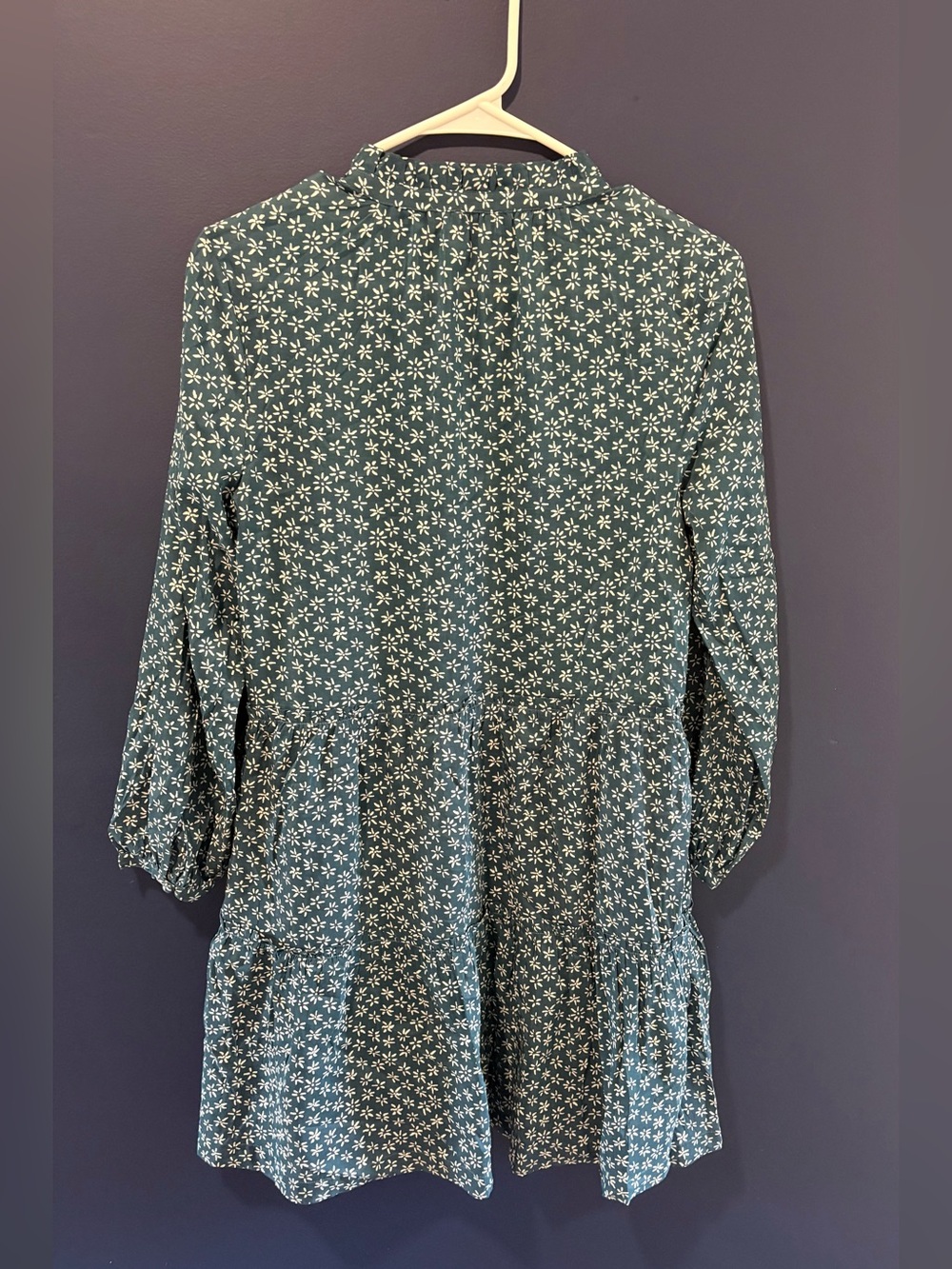 Vineyard Vines Cotton/Silk Blend Floral Tiered Long-Sleeve Dress - Small - Picture 3 of 5